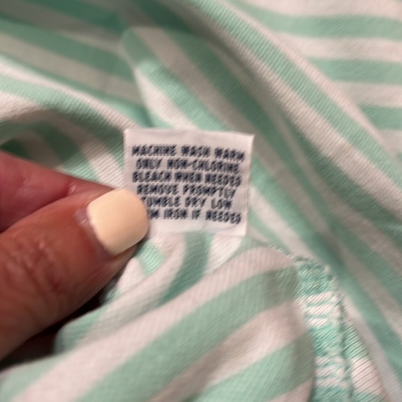 Polo Ralph Lauren Mens Featherweight Mesh Green/White Striped Polo Sz L EUC - Picture 6 of 8